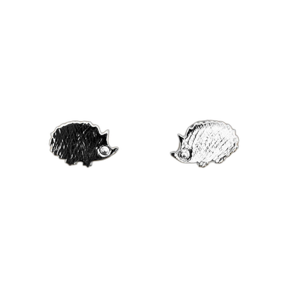 Indio Jewelry Tiny Brushed Silver Hedgehog Stud Earrings #2122